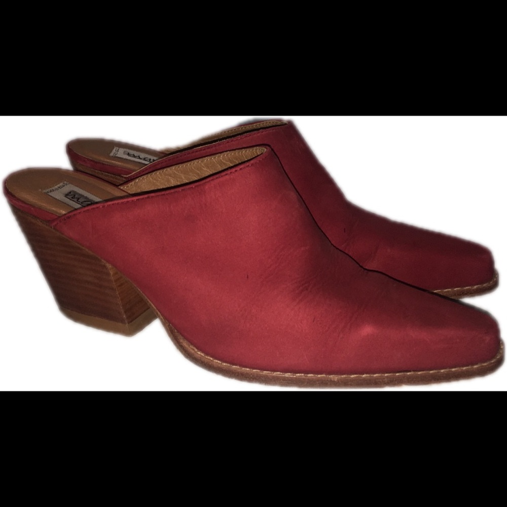 Matisse Red Leather Mules/Slides Western Vibe